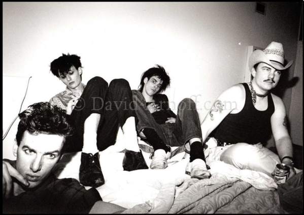 Birthday Party (Los Angeles - March 1983). From left: Mick Harvey - Rowland S.Howard - Nick Cave - Tracy Pew